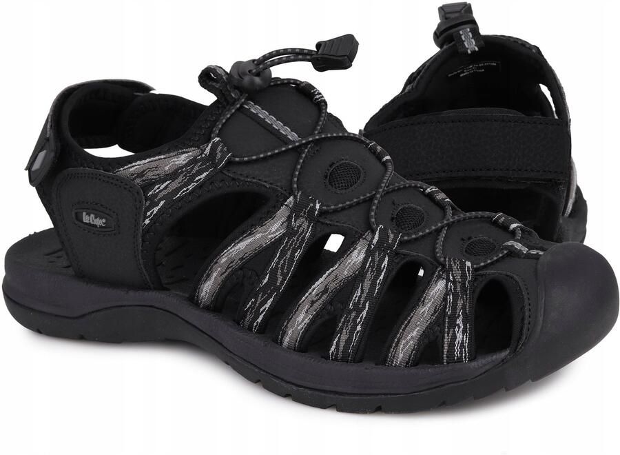 Lee Cooper Heren Sandalen Zwart Grijs Comfort & Stijl