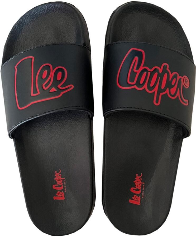 Lee Cooper Slippers Dames Zwart-Rood -42-2483LA
