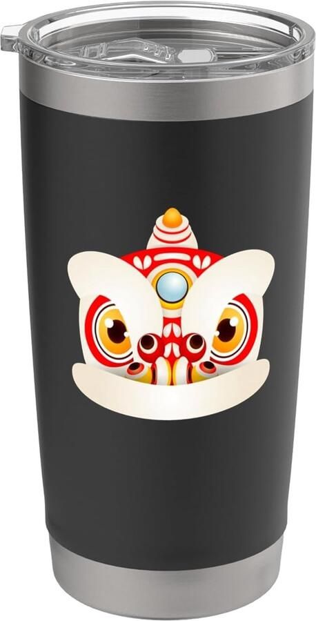Leeuwenkop Gelukkige Chinese Nieuwjaar Thermosbeker