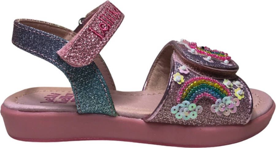 Lelli Kelly LK7402 Unicorn Velcro eenhoorn kraaltjes sandalen multi glitter