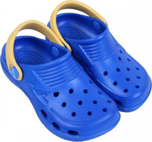 Lemigo Blauwe en gele universele crocs slippers voor kinderen van hoogwaardig rubber