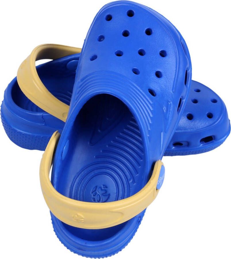 Lemigo Blauwe en gele universele crocs slippers voor kinderen van hoogwaardig rubber - Foto 3