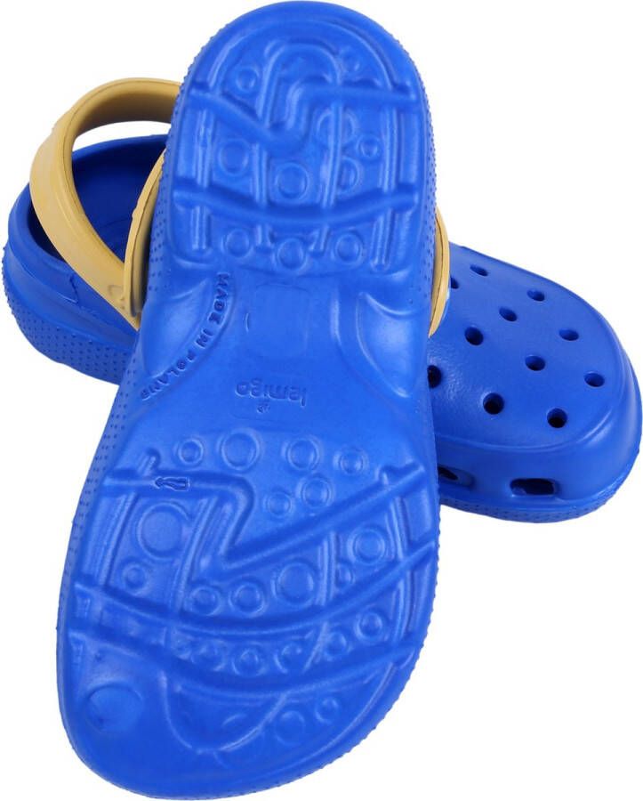 Lemigo Blauwe en gele universele crocs slippers voor kinderen van hoogwaardig rubber - Foto 5