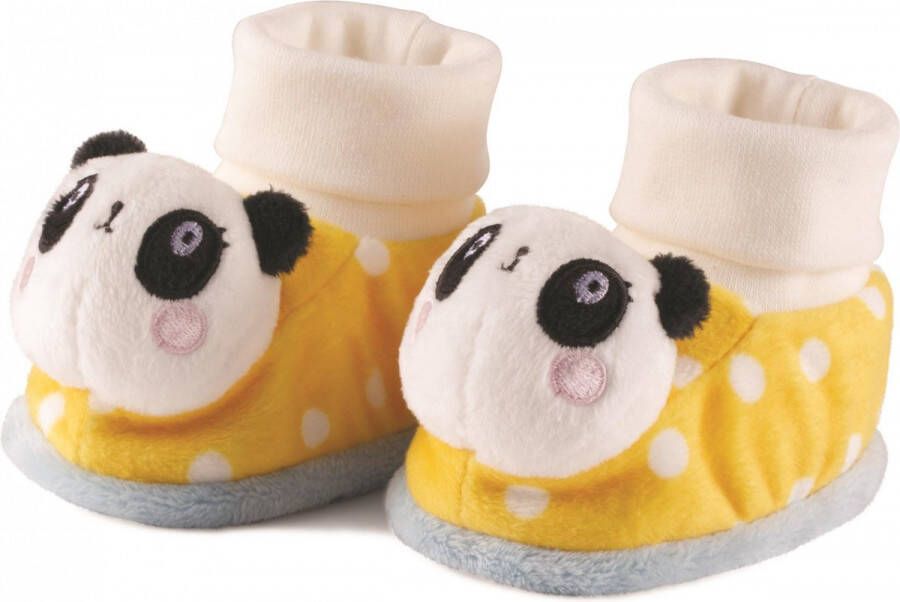 Lemon Ribbon Rammelslofjes Panda Polyester Geel wit 0-6 Maanden