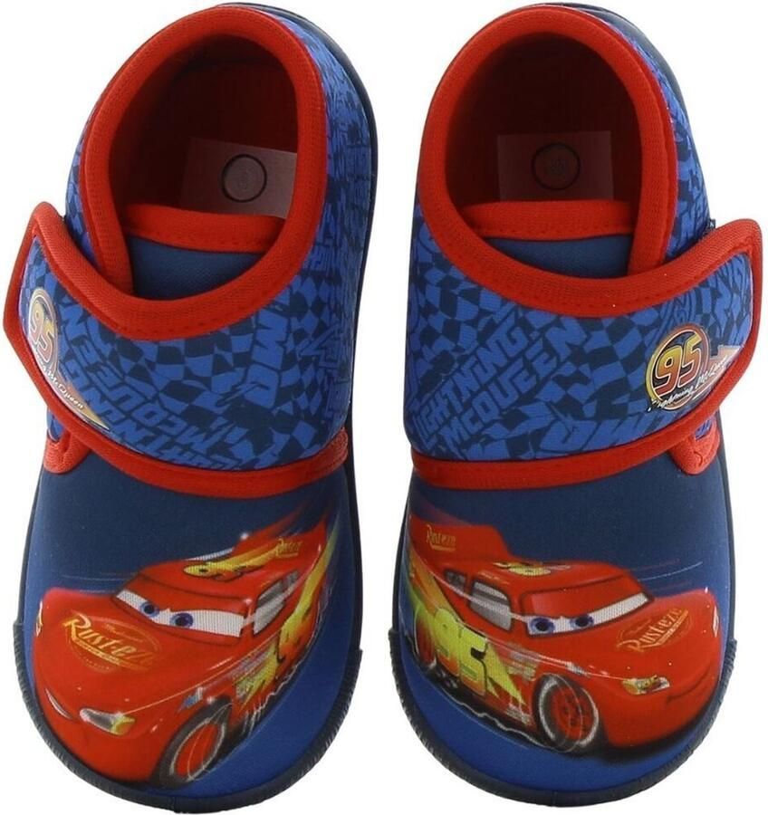 Leomil Disney Cars Pantoffels voor jongens Lightning McQueen Sloffen voor kinderen met klittenbandsluiting en Bliksem Blauw