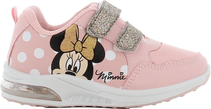 Leomil Disney Minnie Schoenen voor meisjes met lichtjes Minnie Mouse Sneakers voor kinderen met klittenband Lichtgevende kindersneaker Roze