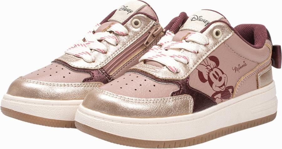 Leomil Disney Minnie Sneakers voor meisjes Minnie Mouse Schoenen voor kinderen met rits om eenvoudig te sluiten Met strikdetail achteraan Grijs