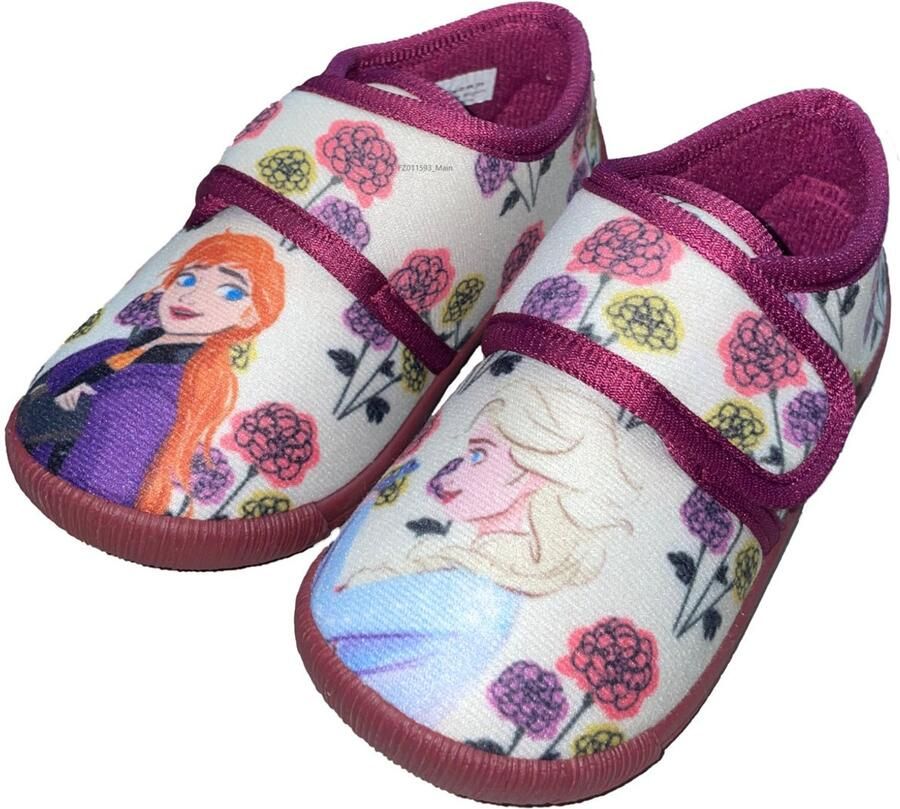 Leomil Frozen Pantoffels kinderen voor meisjes Anna en Elsa Sloffen kind met klittenbandsluiting Schoenen van Wit