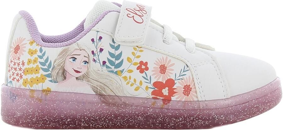 Leomil Frozen Schoenen voor meisjes Elsa sneakers voor kinderen met klittenband Sportieve kindersneaker Wit