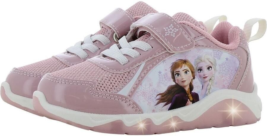 Leomil Frozen Schoenen voor meisjes met lichtjes Anna en Elsa sneakers voor kinderen met klittenband Lichtgevende kindersneaker Paars