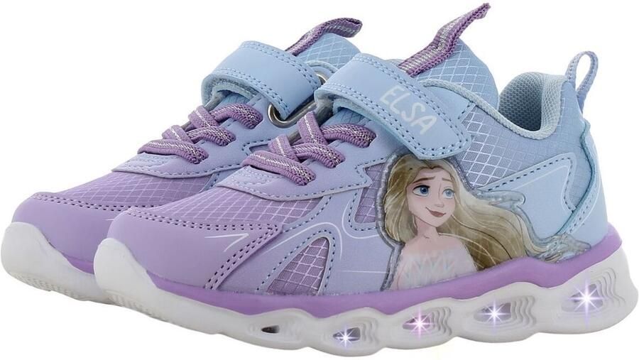 Leomil Frozen Schoenen voor meisjes met lichtjes Elsa sneakers voor kinderen met klittenband Lichtgevende kindersneaker Paars