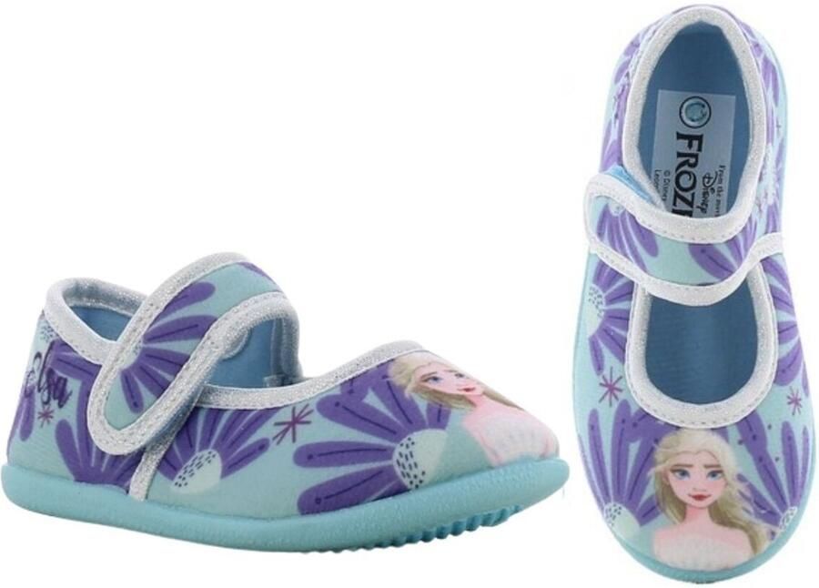 Leomil Frozen Pantoffels kinderen voor meisjes Elsa Sloffen kind met klittenbandsluiting Schoenen van Groen - Foto 2
