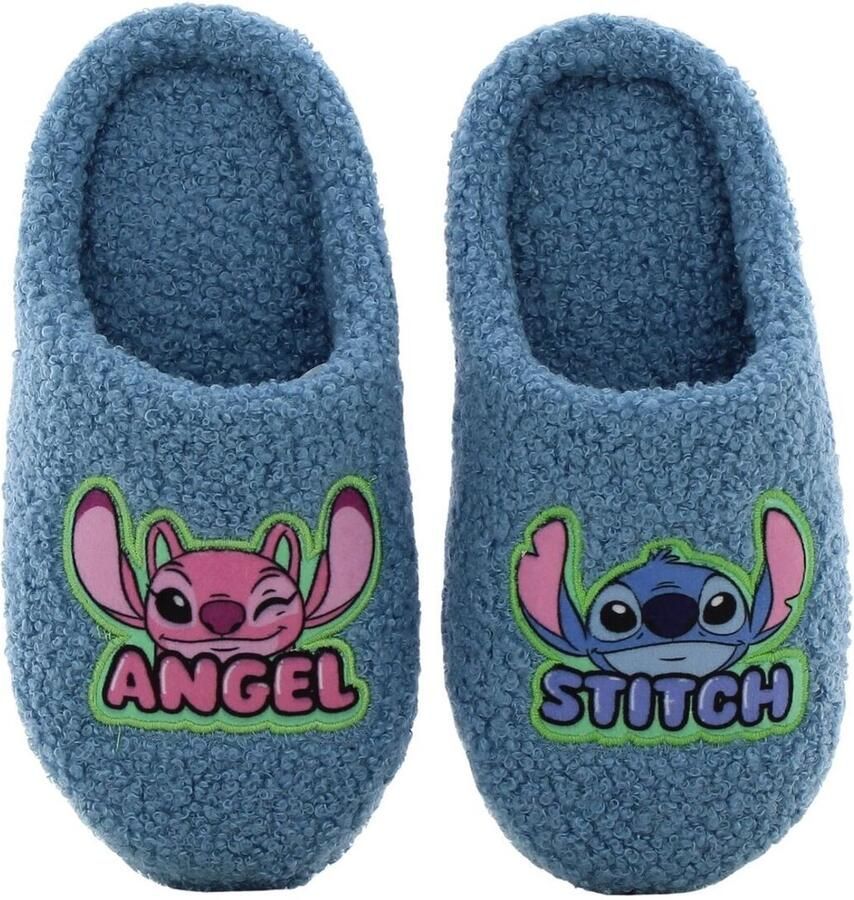 Leomil Lilo & Stitch kinder sloffen met Angel blauw Pantoffels