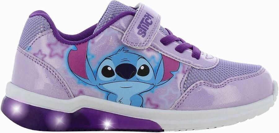 Leomil Lilo & Stitch Schoenen voor meisjes met lichtjes Angel en Stitch Sneakers voor kinderen met klittenband Lichtgevende kindersneaker Paars