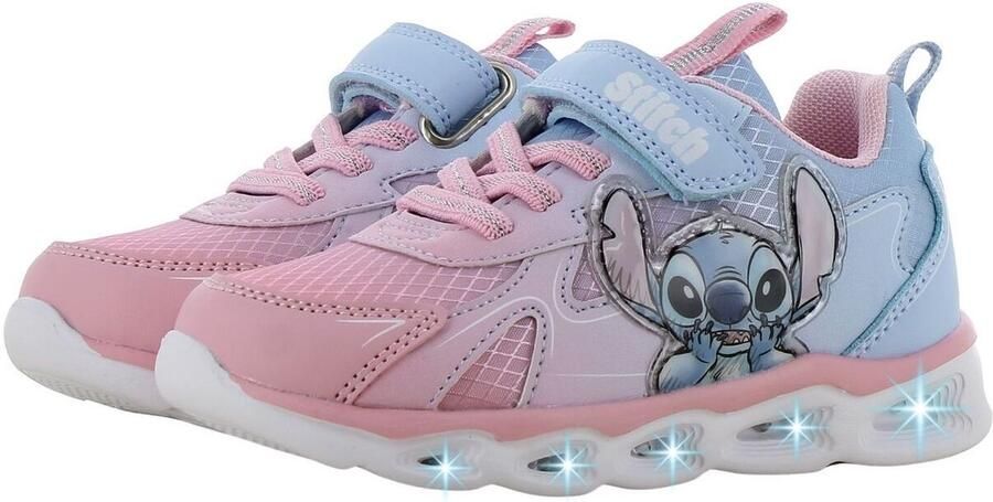 Leomil Lilo & Stitch Schoenen voor meisjes met lichtjes Stitch Sneakers voor kinderen met klittenband Lichtgevende kindersneaker Roze