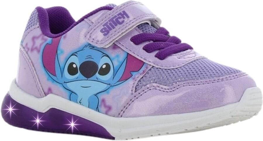 Leomil Lilo & Stitch Schoenen voor meisjes met lichtjes Angel en Stitch Sneakers voor kinderen met klittenband Lichtgevende kindersneaker Paars