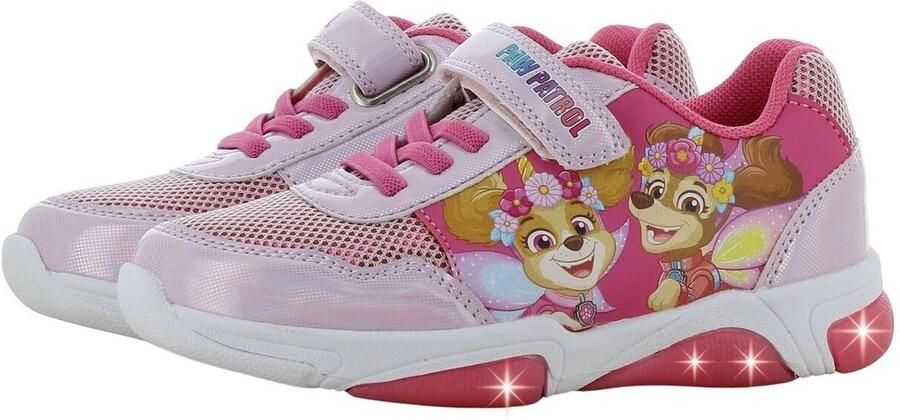 Leomil Paw Patrol Schoenen voor meisjes met lichtjes Skye en Liberty Sneakers voor kinderen met klittenband Lichtgevende kindersneaker Roze