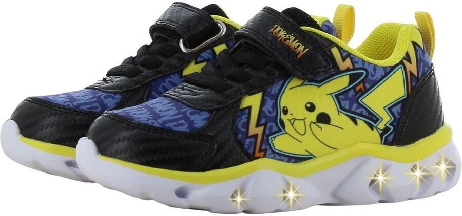 Leomil Pokémon Schoenen voor jongens met lichtjes Pikachu Sneakers voor kinderen met klittenband Lichtgevende kindersneaker Zwart