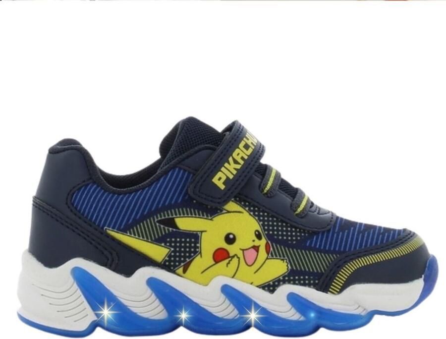 Leomil Pokémon Schoenen voor jongens met lichtjes Pikachu Sneakers voor kinderen met klittenband Lichtgevende kindersneaker Blauw
