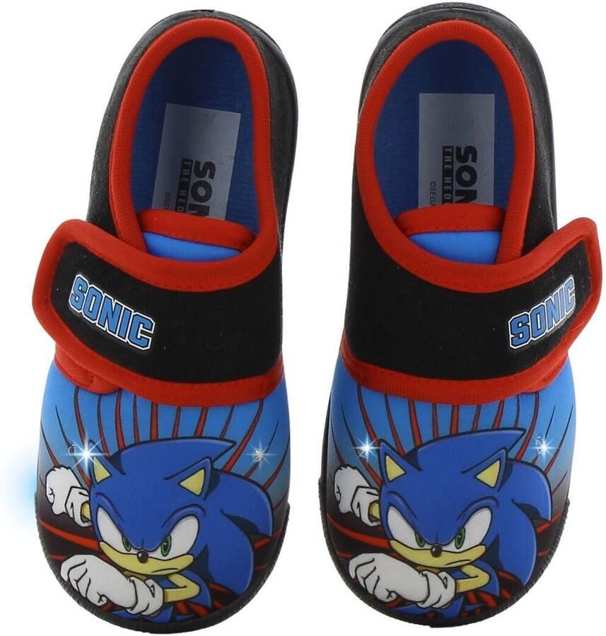Leomil Sonic Pantoffels kinderen voor jongens Sloffen kind met klittenbandsluiting Schoenen van Blauw