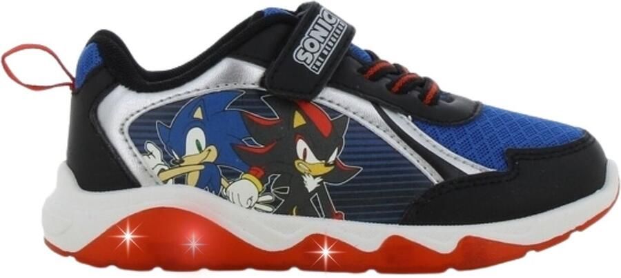 Leomil Sonic Schoenen voor jongens met lichtjes Sonic en Shadow Sneakers voor kinderen met klittenband Lichtgevende kindersneaker Zwart
