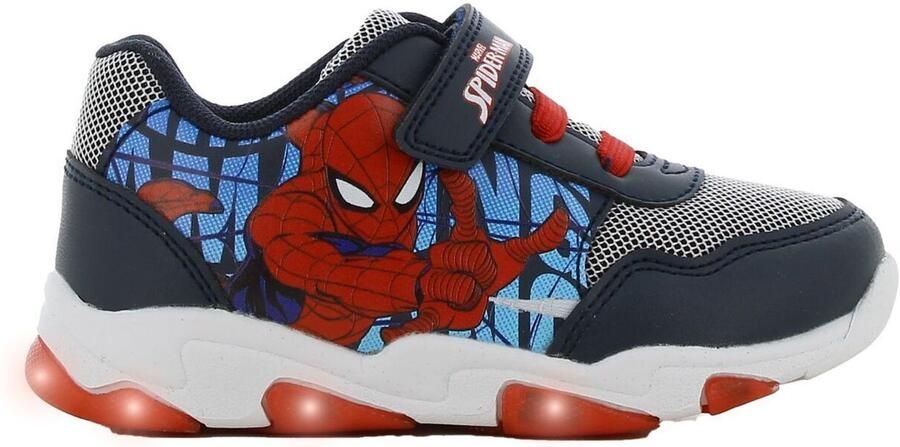 Leomil Spiderman Schoenen voor jongens met lichtjes Sneakers voor kinderen met klittenband Lichtgevende kindersneaker Blauw