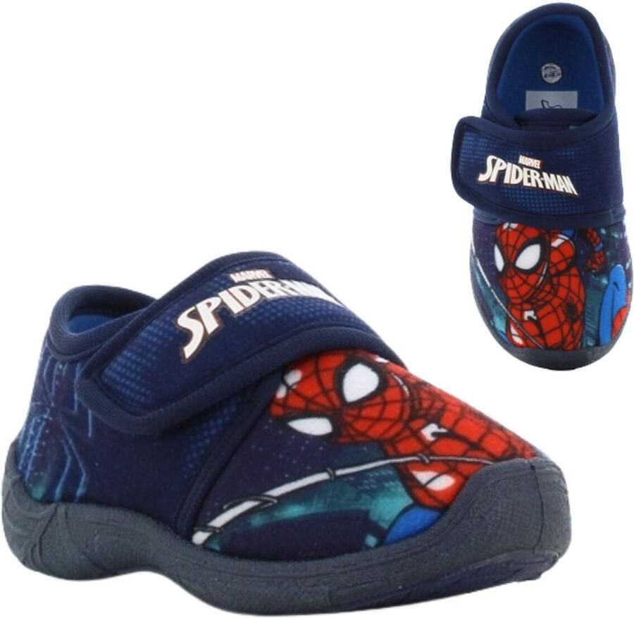Leomil Spiderman Pantoffels kinderen voor jongens Sloffen kind met klittenbandsluiting Schoenen van Blauw
