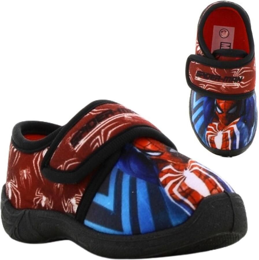 Leomil Spiderman Pantoffels kinderen voor jongens Sloffen kind met klittenbandsluiting Schoenen van Rood