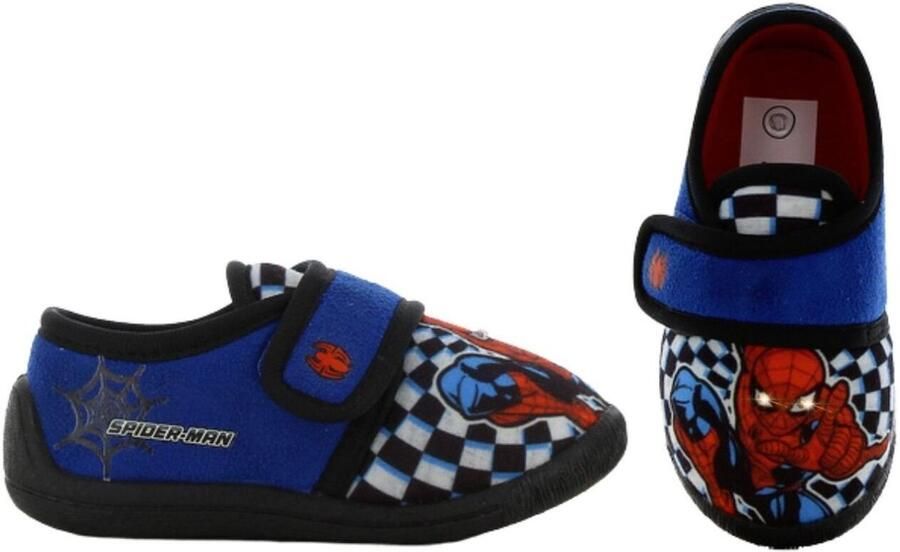 Leomil Spiderman Pantoffels kinderen voor jongens Sloffen kind met klittenbandsluiting Schoenen van Blauw