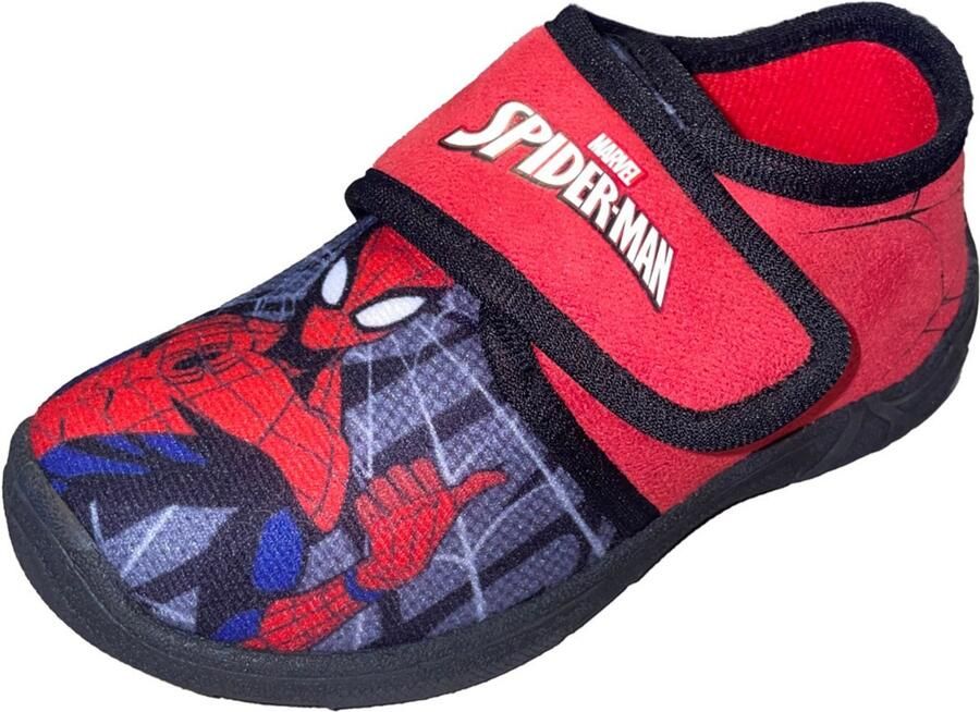 Leomil Spiderman Pantoffels kinderen voor jongens Sloffen kind met klittenbandsluiting Schoenen van Zwart