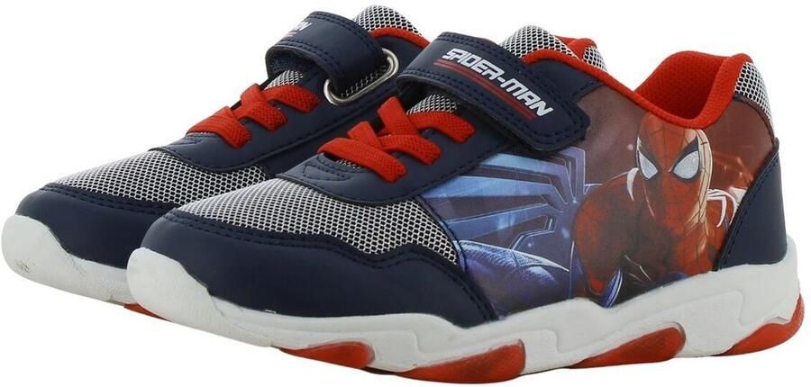 Leomil Spiderman Schoenen voor jongens met lichtjes Sneakers voor kinderen met klittenband Lichtgevende kindersneaker Blauw - Foto 2