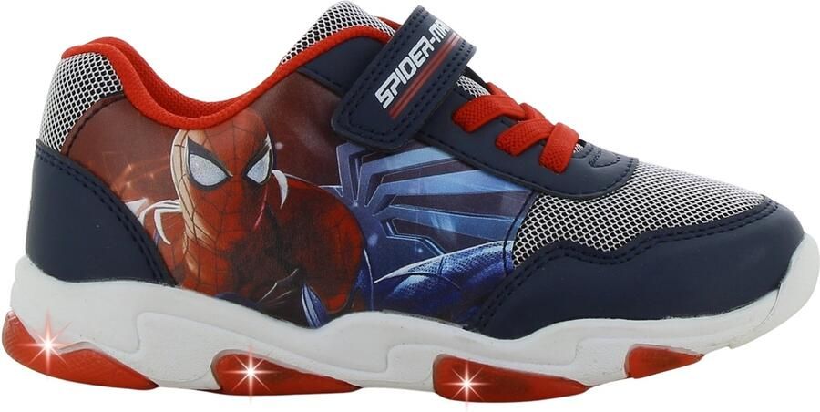 Leomil Spiderman Schoenen voor jongens met lichtjes Sneakers voor kinderen met klittenband Lichtgevende kindersneaker Blauw