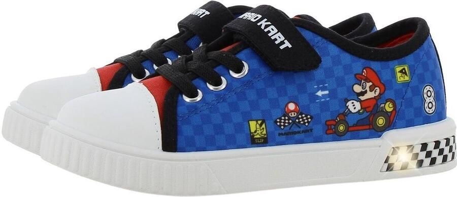 Leomil Super Mario Schoenen voor jongens met lichtjes Mario Sneakers voor kinderen met klittenband Lichtgevende kindersneaker Sportschoenen Rood
