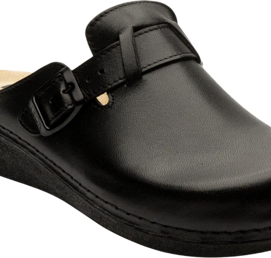 Leon Medische klompen met uitneembare zool en antislip nop in zool zwart