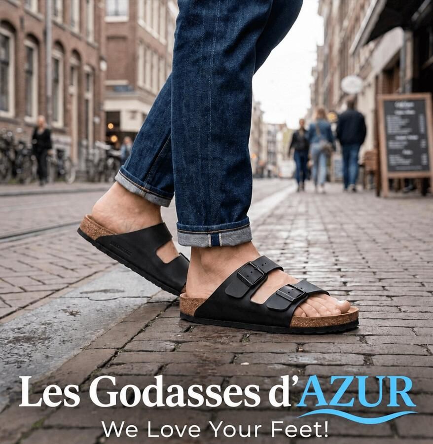 Les godasses d'azur Slipper Heren Zwart