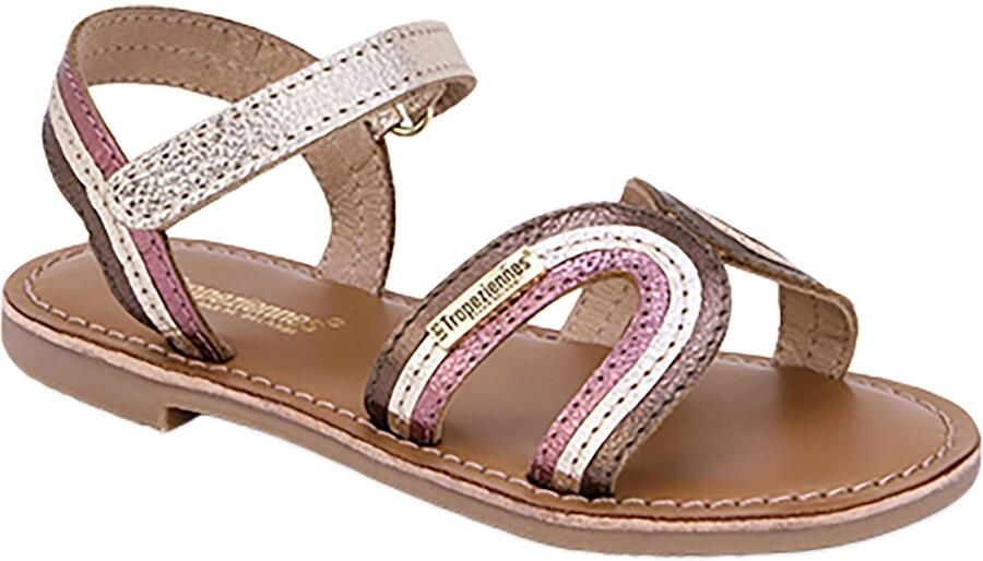 Les tropeziennes par M. Belarbi Platte leren sandalen voor kinderen Berry