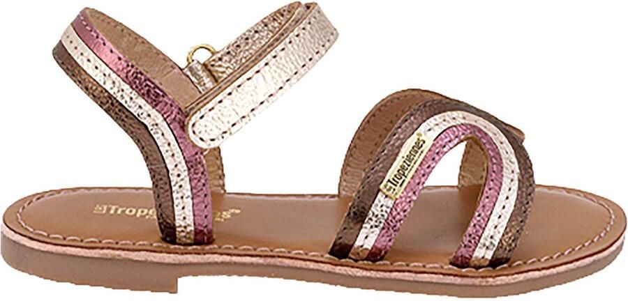 Les tropeziennes par M. Belarbi Platte leren sandalen voor kinderen Berry