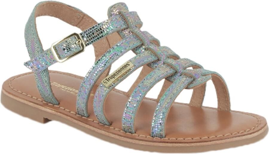 Les tropeziennes par M. Belarbi Platte leren sandalen voor kinderen van Bexaco