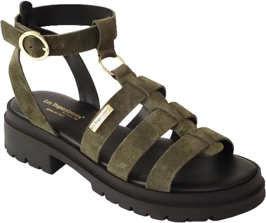 Les tropeziennes par M. Belarbi Platte sandalen van getobd leer