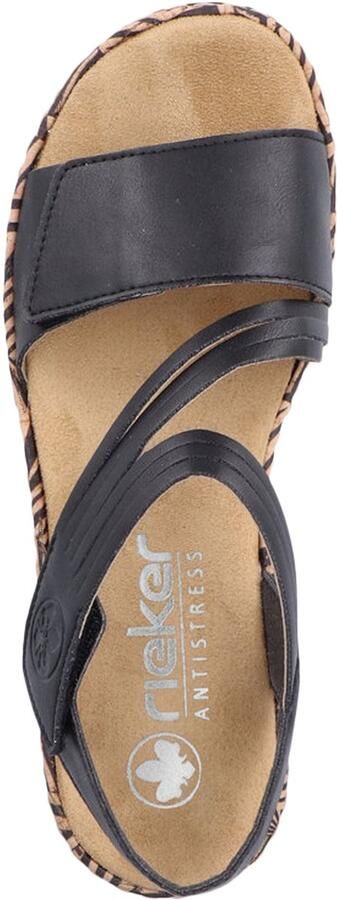 Rieker Sleehaksandaaltjes zomerschoen sandaal sleehak met gedessineerde plateauzool