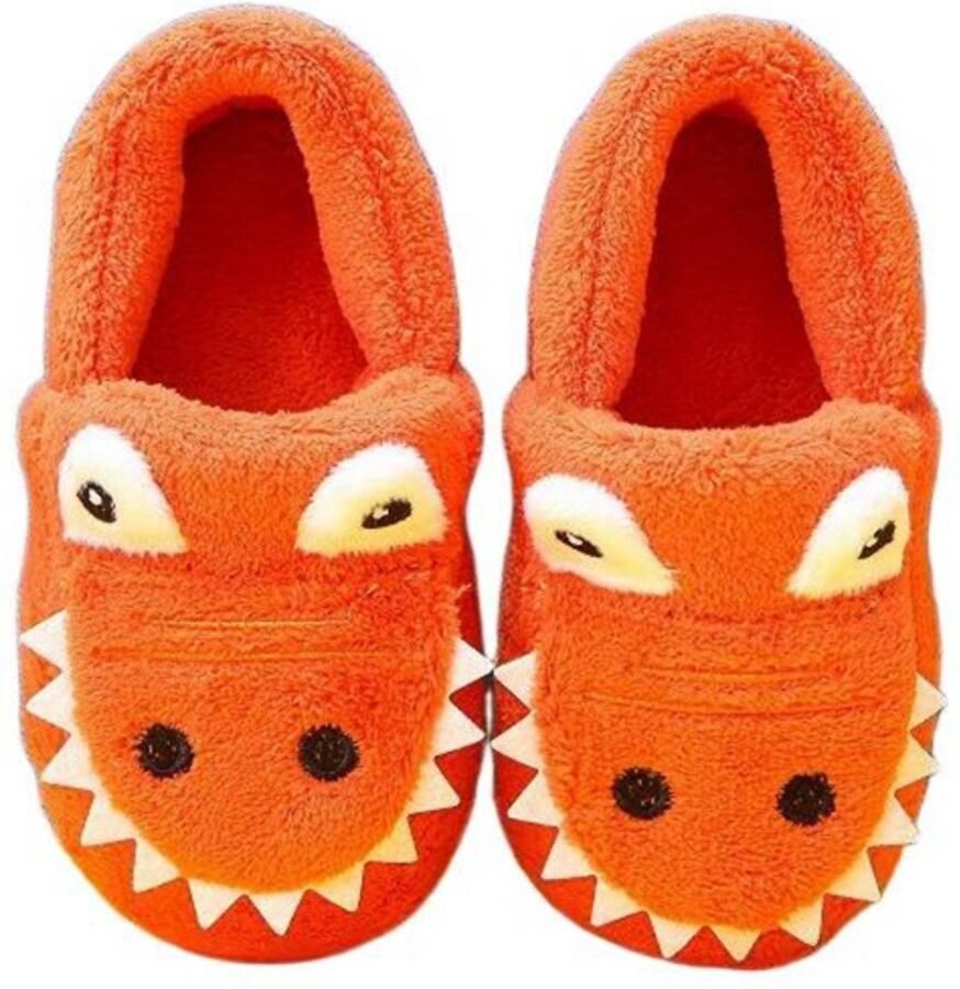 Leuke pantoffels voor kinderen in de stijl van een krokodil L 170 Voetlengte Warme herfst- winterpantoffels met gesloten hiel Unisex Pantoffels voor binnengebruik Antislipzolen Sinterklaas