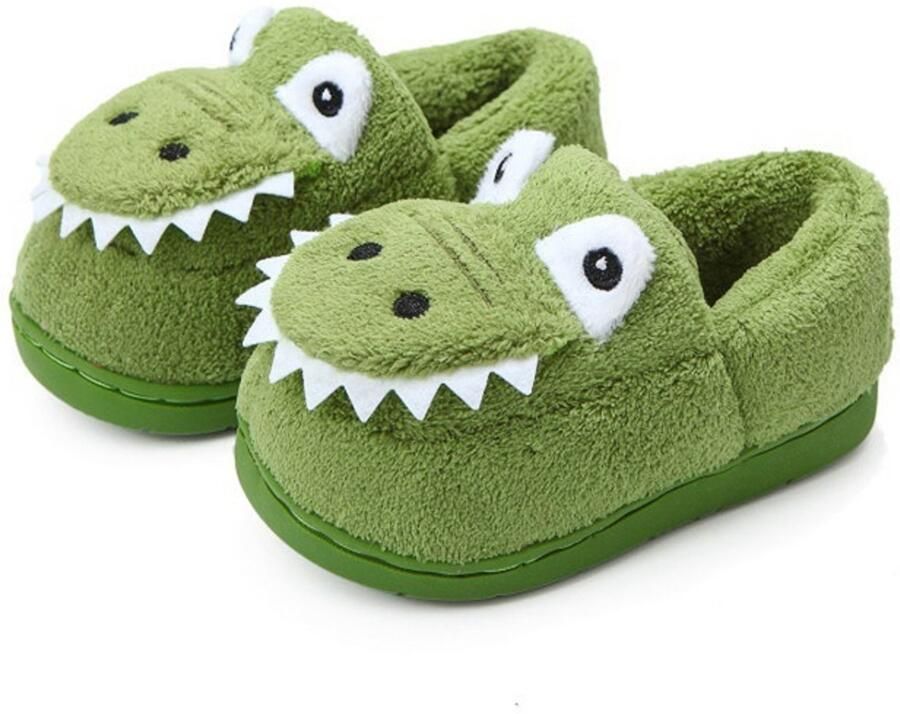 Leuke pantoffels voor kinderen in de stijl van een krokodil L 170 Voetlengte Warme herfst- winterpantoffels met gesloten hiel Unisex Pantoffels voor binnengebruik Antislipzolen Sinterklaas