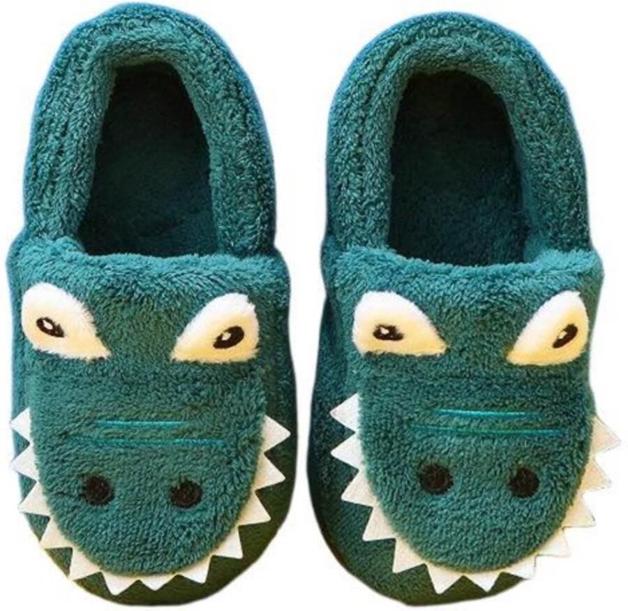 Leuke pantoffels voor kinderen in de stijl van een krokodil L 170 Voetlengte Warme herfst- winterpantoffels met gesloten hiel Unisex Pantoffels voor binnengebruik Antislipzolen Sinterklaas