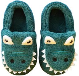 Leuke pantoffels voor kinderen in de stijl van een krokodil M 160 Voetlengte Warme herfst- winterpantoffels met gesloten hiel Unisex Pantoffels voor binnengebruik Antislipzolen Sinterklaas