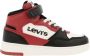 Levi's Kids Block Mid K hoge sneakers zwart rood - Thumbnail 2