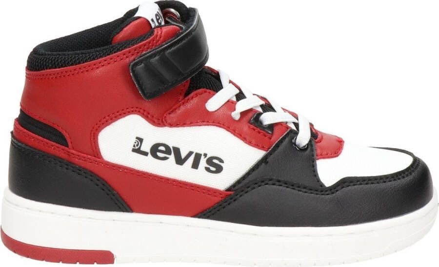 Levi's Kids Block Mid K hoge sneakers zwart rood