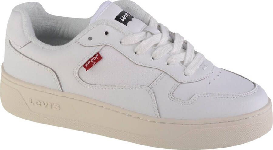 Levi's Sneakers van imitatieleer met vetersluiting White