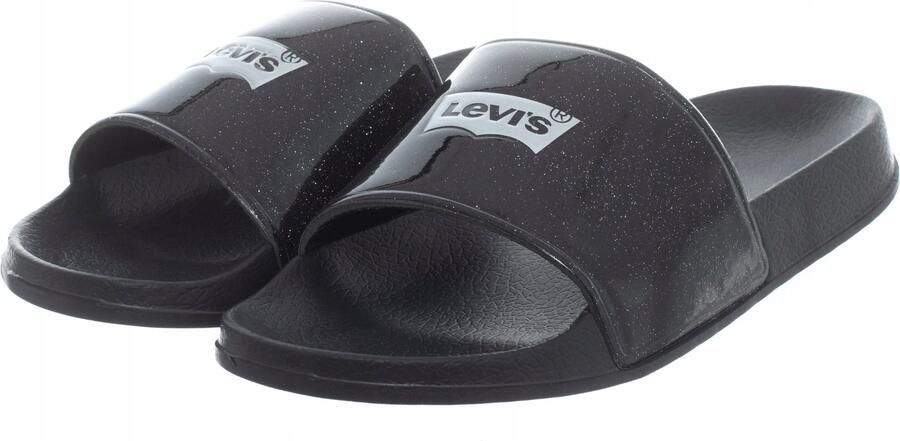 Levi's Dames Klompjes POOL S Zwart Lichtgewicht voor Zwembad & Zomer