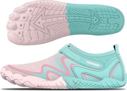Lichte waterdichte aquaschoenen voor dames ideaal voor strand zwemmen en fitness UK groen en roze