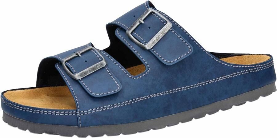 Lico Heren Pantoffels Natuurlijk Leer Navy